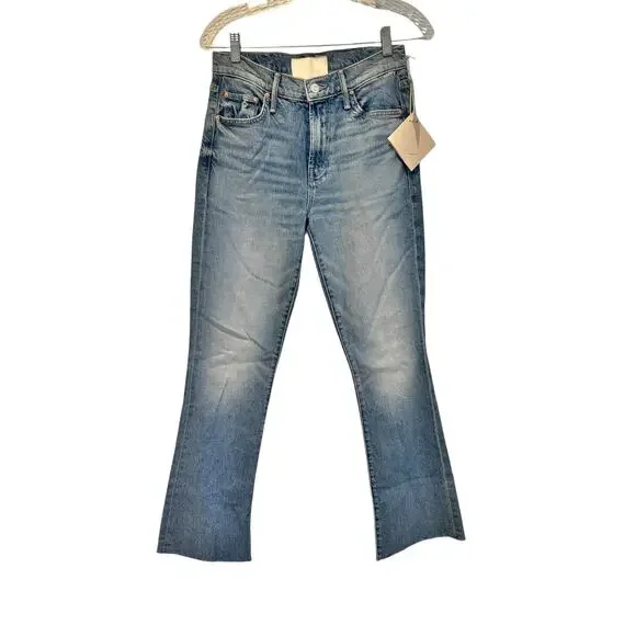 Mother Women's The Outsider Flood Fray Jeans Are We There Yet Blue Size 28 NWT